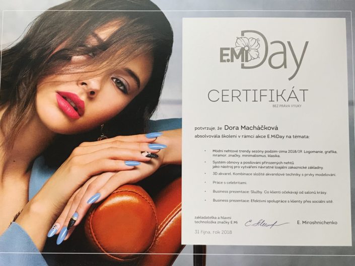 diplom, účast, emu day, emi nails,